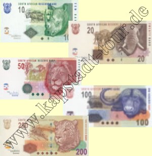 Die neuen Gelscheine bzw. Banknoten sind seit 01.02.2005 in Südafrika im Umlauf.